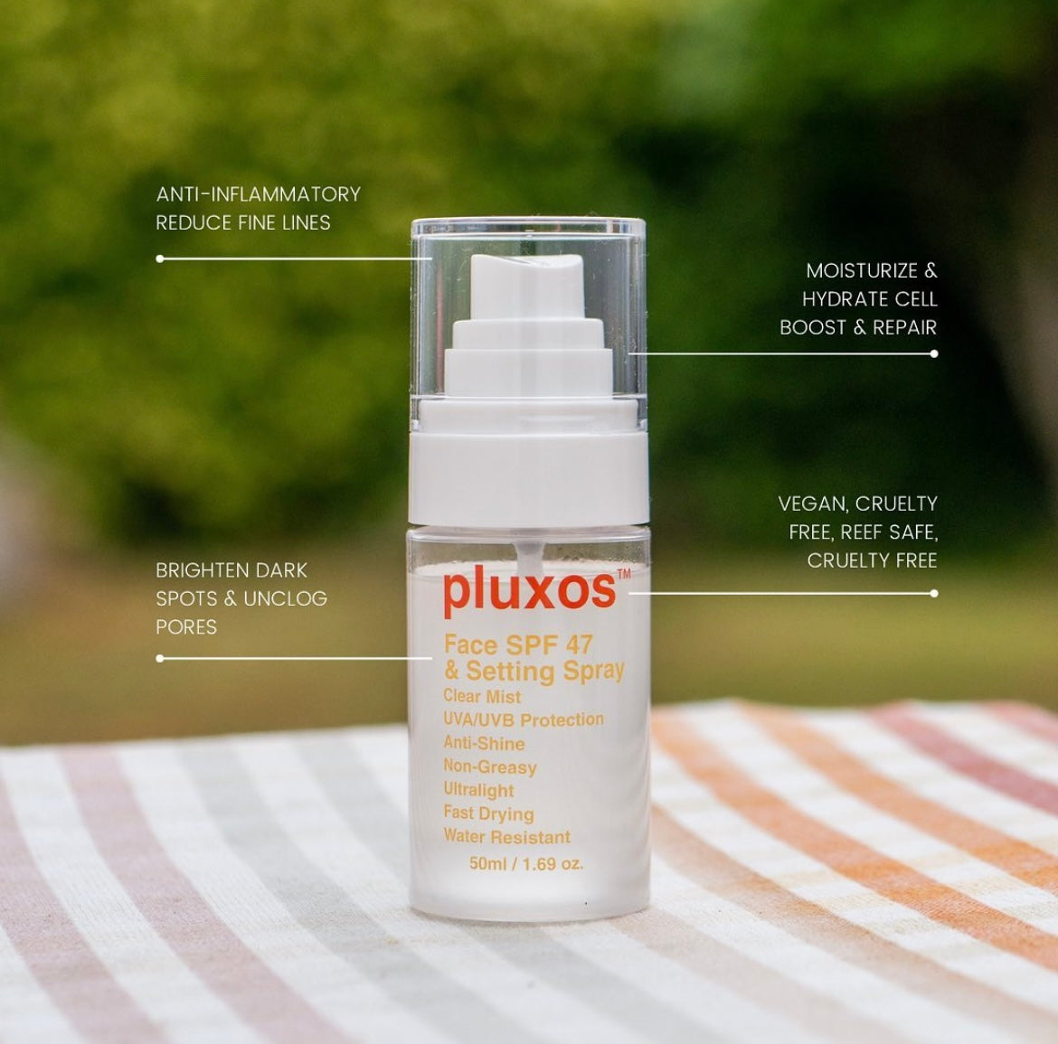 Pluxos Face SPF 47 & Setting Spray